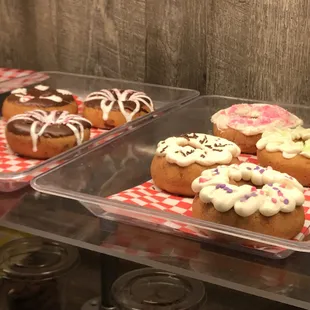 a variety of pastries on display