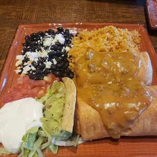 Chipotle chicken tinga chimichangas and black beans