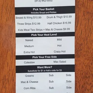 Crossroad Hot Chicken Menu