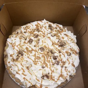 Here is one of our freshly made pies. Order a whole one today and we'll make you one fresh