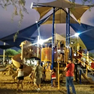 Playground at night