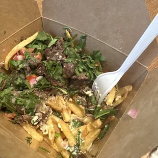 Steak fries- the sauce that's hidden in there is to die for