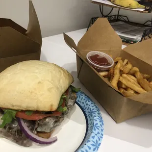 a sandwich and french fries