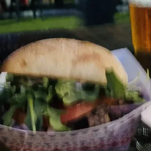 Steak Arugula Ciabatta Sandwich