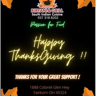Happy Thanksgiving 
We are greatfull for your support