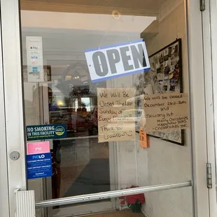 open sign on the door