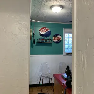 a view of the dining room