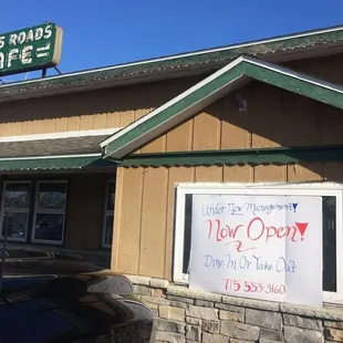 the front of the restaurant