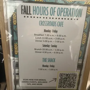Fall hours 2022-2023