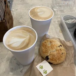 Caramel latte Chocolate chip and orange scone