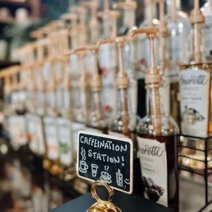 Coffee Bar Syrup Station with Homemade Syrups and infusions