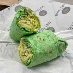 Avocado &amp; Cheese Sandwich on a spinach wrap. Can&apos;t recommend enough.