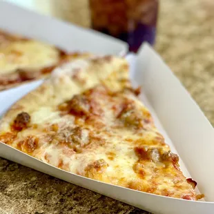Cheese &amp; Sausage Pizza Slice