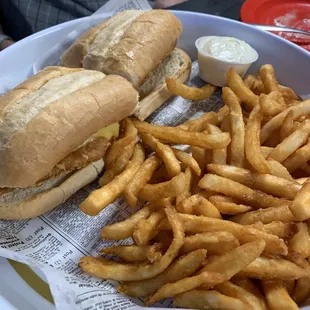 Fish sandwich was big, crispy and good. The seasoned fries are the