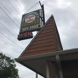 a sign for a restaurant