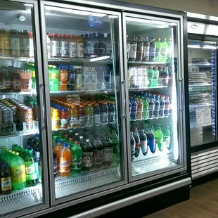 Drinks, take and bake pizza and chips.