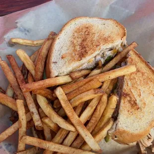 Turkey club with french fries