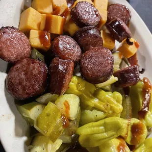 Sausage and cheese plate