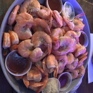 shrimp, and more Shrimp. Way too much to eat! No where in 200 mile radius can you get this much perfectly cooked shrimp at this price!