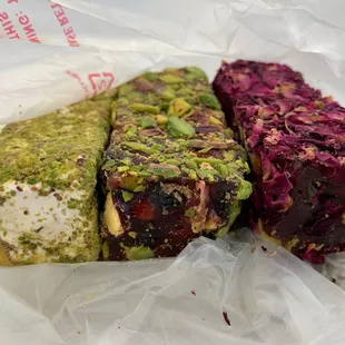 a variety of desserts