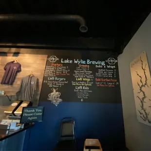 menus on the wall