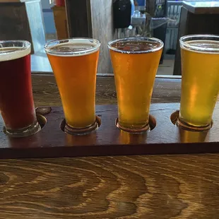 a flight of beers