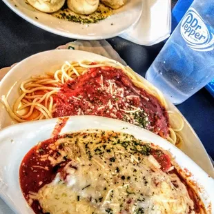 Half Portion of Chicken Parm Pasta