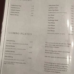 the menu