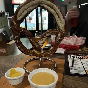Pretzel with beer cheese