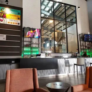 the bar and seating area