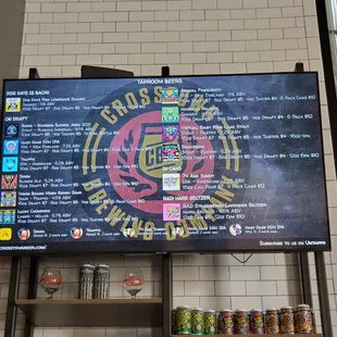 Beer menu