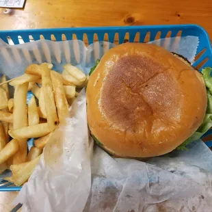 Cheeseburger and fries