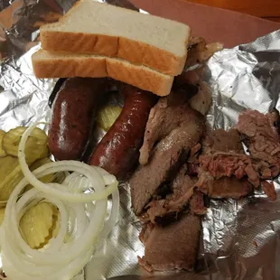 Brisket and homemade sausage