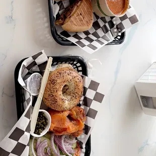 two trays of food