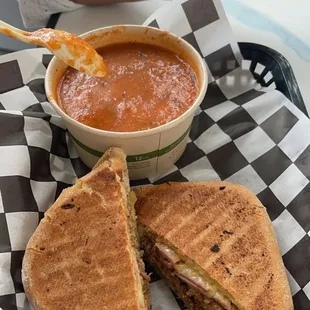 Cuban sandwich and tomato Soup of the Day
