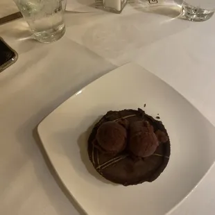 The most amazing dessert. Raspberry over  Chocolate with a peanut butter center