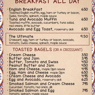 Breakfast Menu