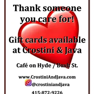 We have gift cards!