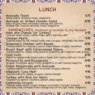 Lunch All Day menu