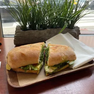 Fresh Mozzarella with Avocado Sandwich