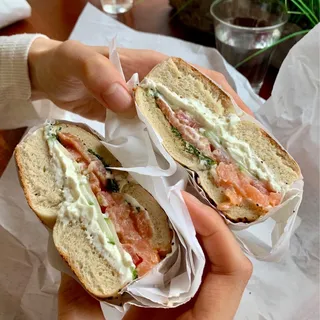 Smoked Salmon and Cream Cheese Bagel