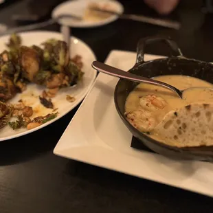 Cast Iron Shrimp (not recommended) Crispy Gochujang Brussels