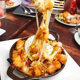 a plate of food being eaten