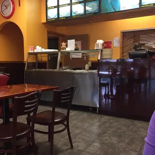 Lunch buffet.  $8 with a drink. Or just order from lunch menu or regular menu.