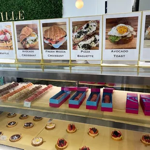 a variety of pastries on display