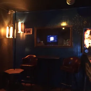 Back room with pinball machine