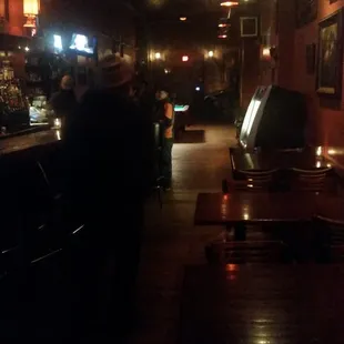 The full length of the bar, front to back!