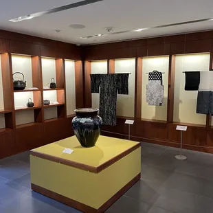 Various exhibits including kimonos.