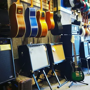 We have on average 120+ guitars stock at any given time,  giving you a wide selection of great instruments so you can find your sound.