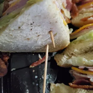 The bread, untoasted, on the club sandwich.  It was supposed to be toasted sourdough.